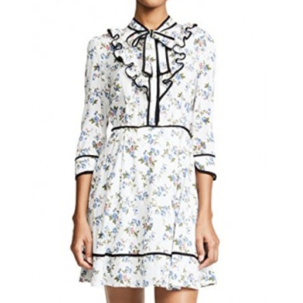 re:named Boho Floral Dress with Tie Neck